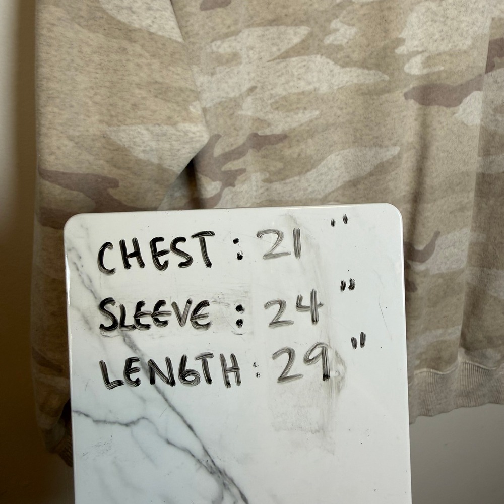 American Eagle Sweatshirt Womens Small Beige Camo Soft‎ Jegging Fit Crewneck - Picture 10 of 10